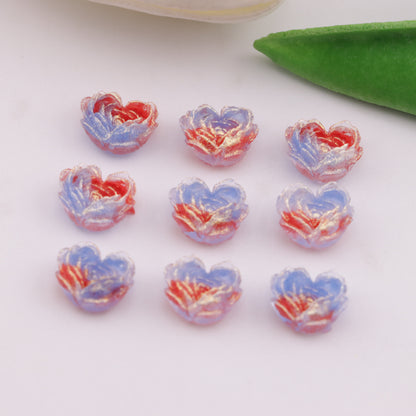 FS6300- About 9×10mm Luminous Heart Charms Glow-In-The-Dark Heart Embedded Flower Patches