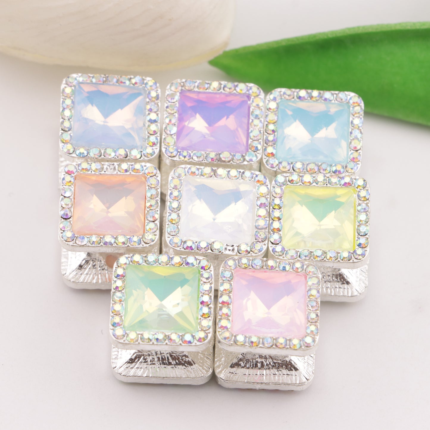 FS6332- Square Four-way Alloy Beads