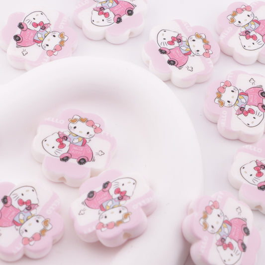 FS6345- 30*30Mm Hk 8 Petal Flower Plate Beads Eight-Petal Flower Kitty Beads