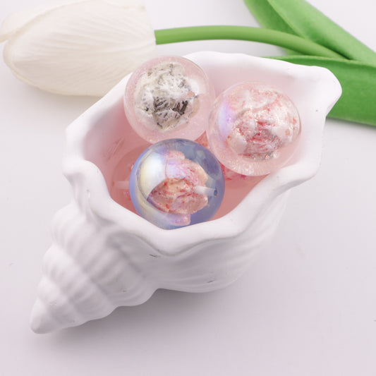 FS6243- 30mm Glow-in-the-Dark Lotus Resin Half-Hole Beads