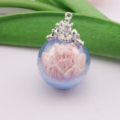 FS6243- 30mm Glow-in-the-Dark Lotus Resin Half-Hole Beads