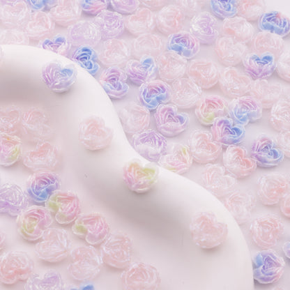 FS6352- About 9×10mm Light - Color Luminous Heart Soft Flower Charms