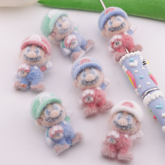 FS6379- 31×18Mm Flocked Super Mario Beads Flocked Super Mario Beads
