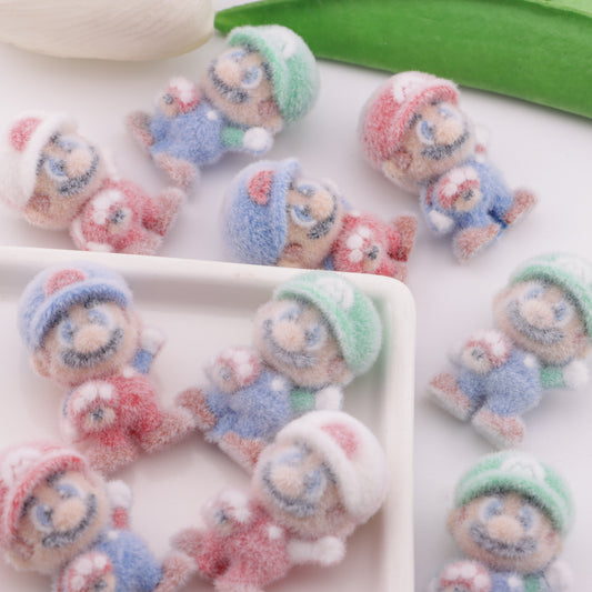 FS6379- 31×18Mm Flocked Super Mario Beads Flocked Super Mario Beads