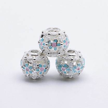 FS5099- 10mm Heart 5 Petal Metal Beads Love - Pearl Five - Petal Flower Alloy Beads Fit For Pen