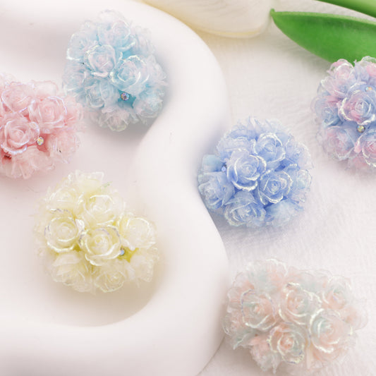 FS6397- 30×24mm Style A Luminous Full Soft Flower Heart Beads A Style Luminous Full Soft Flower Heart Clay Beads Fit For Pen