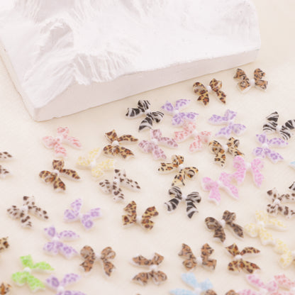 FS6400- Leopard Print Bowknot Nail Stickers