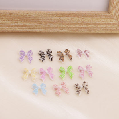 FS6400- Leopard Print Bowknot Nail Stickers