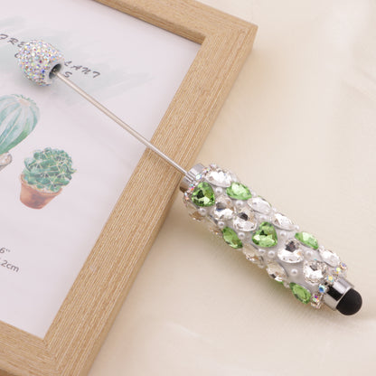 FS6396- Full Of Love Diamonds Beadable Stylus Pens Lovingly Heart - Shaped Diamond - Strung Bead Stylus Pens