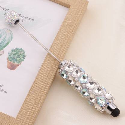 FS6396- Full Of Love Diamonds Beadable Stylus Pens Lovingly Heart - Shaped Diamond - Strung Bead Stylus Pens