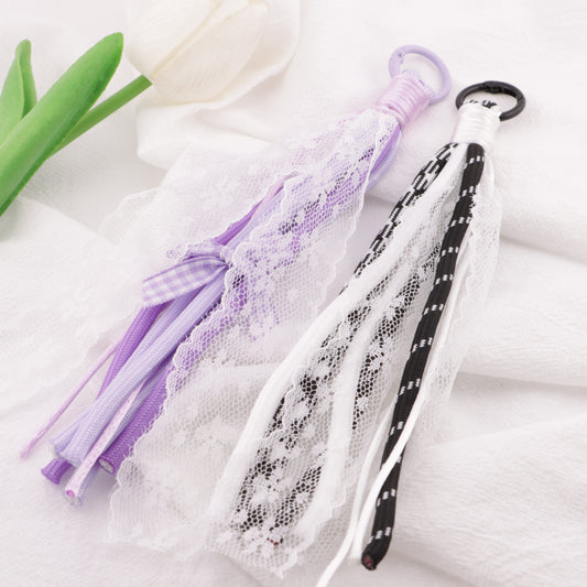 FS6410- C Lace Rope Braided Keychain C Lace Rope Braided Keychain Pendant