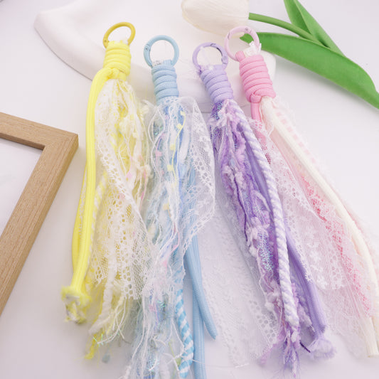 FS6408- A Lace Rope Braided Keychain A Lace Rope Braided Keychain Pendant
