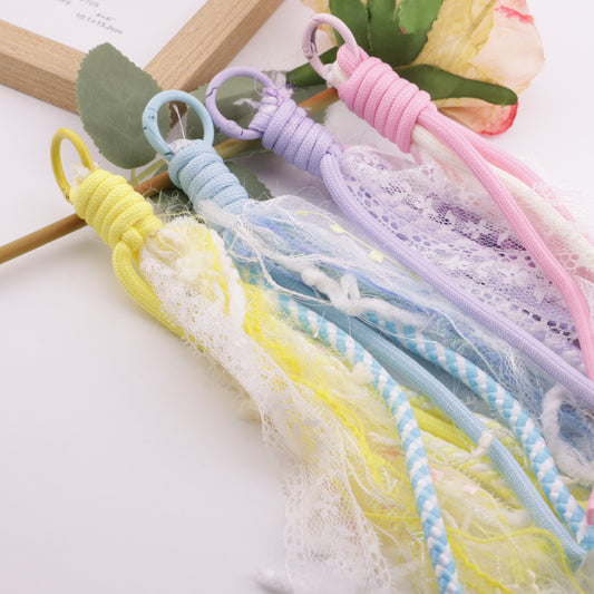 FS6408- A Lace Rope Braided Keychain A Lace Rope Braided Keychain Pendant