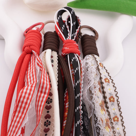 FS6409- B Lace Rope Braided Keychain B Lace Rope Braided Keychain Pendant