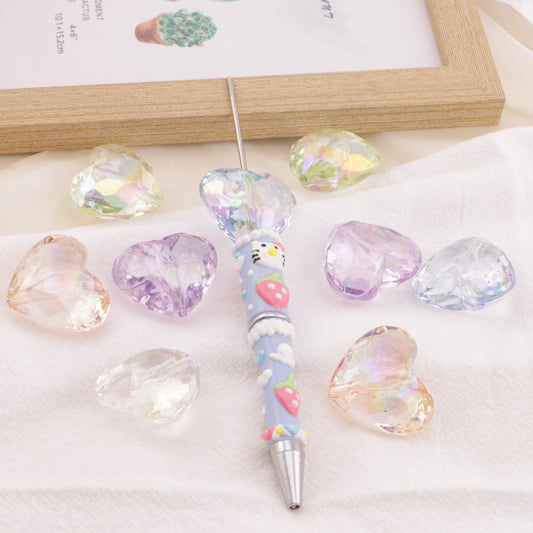 FS6402- 26×30mm Uv Clear Heart Beads Transparent Heart-Shaped Beads