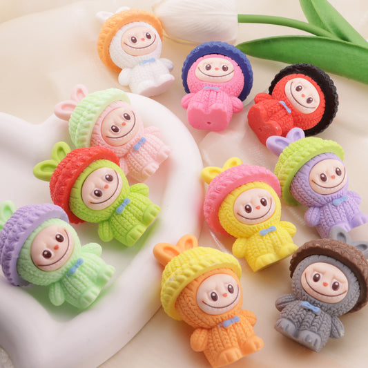 FS6403- 56mm Woolen Hat, Labubu, Resin Beads