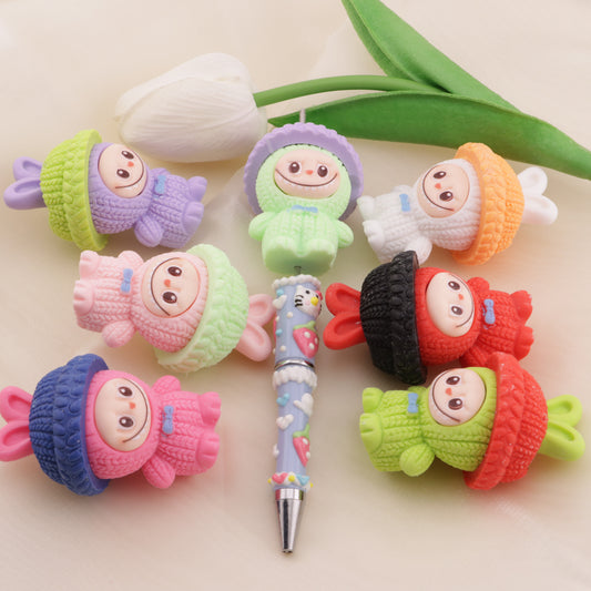 FS6403- 56mm Woolen Hat, Labubu, Resin Beads