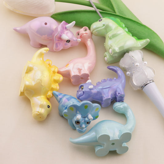FS6501- 3.5×2.8cm UV-Plated Dinosaur Resin Beads (3.5×2.8cm UVメッキ恐竜樹脂ビーズ)