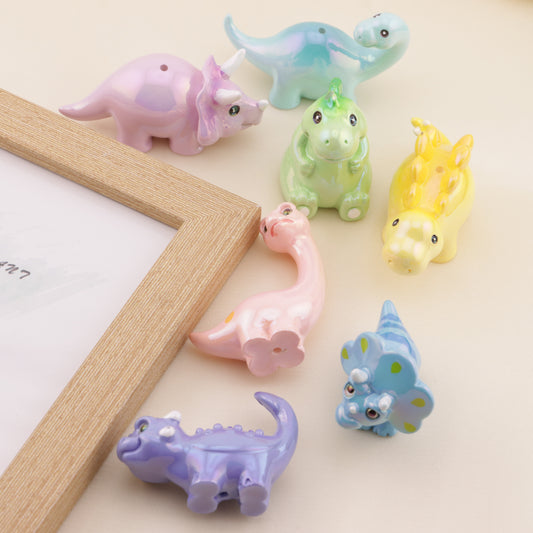FS6501- 3.5×2.8cm UV-Plated Dinosaur Resin Beads (3.5×2.8cm UVメッキ恐竜樹脂ビーズ)