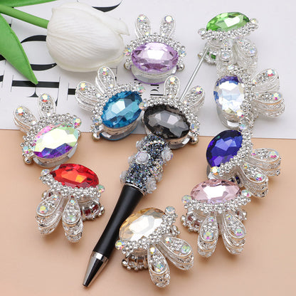 FS4839- 3.4×3.3×2.4 Cm Rabbit Alloy Beads Four - Way Passable For Pens