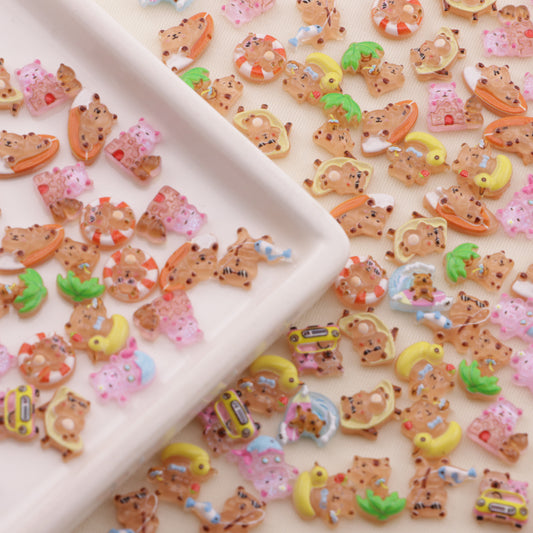 FS6478- About 8mm Capybara Nail Charms (約8mmのカピバラネイルチャーム)