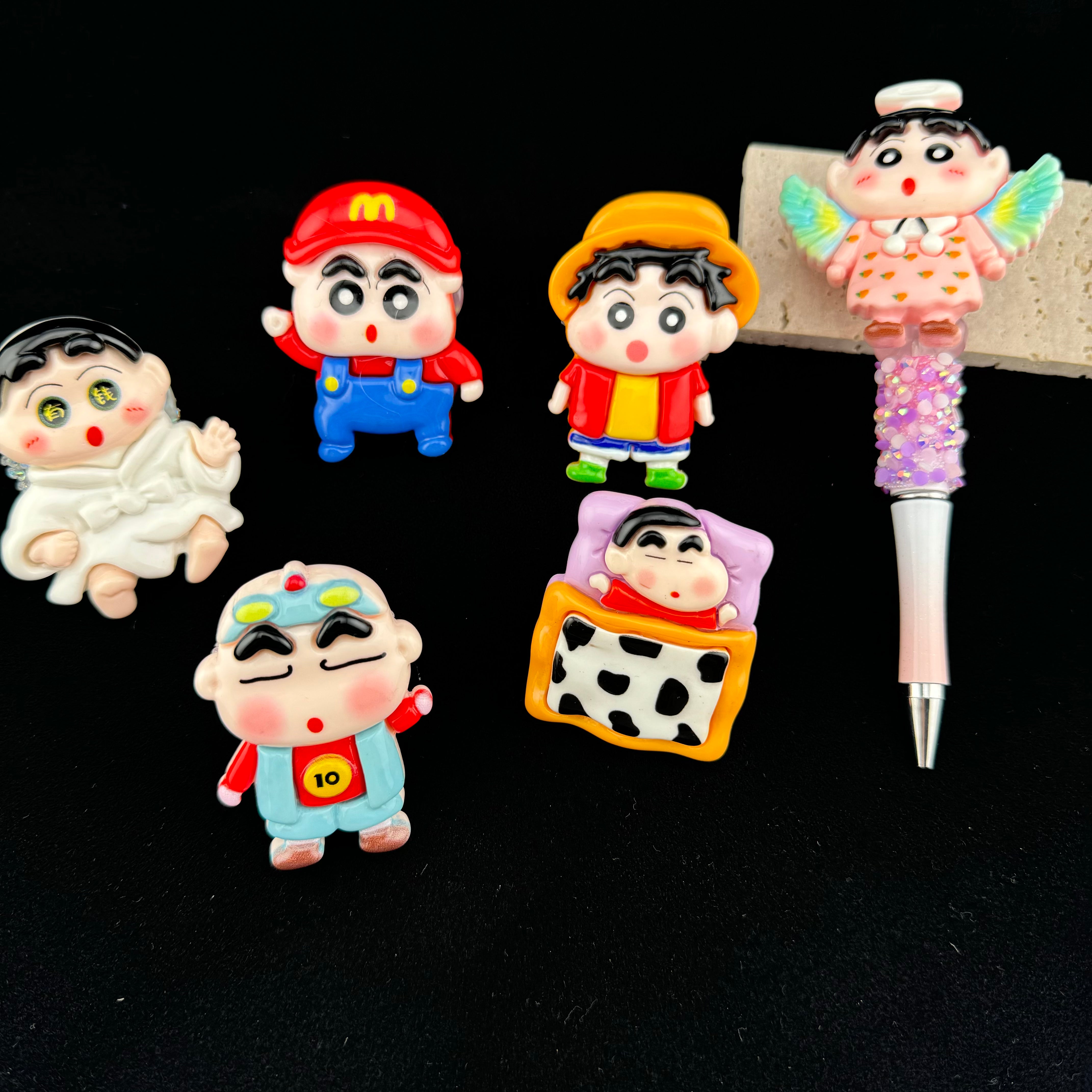 UV Shiny Crayon Shin Chan Resin Fancy Beads Fit For Beadable Pens