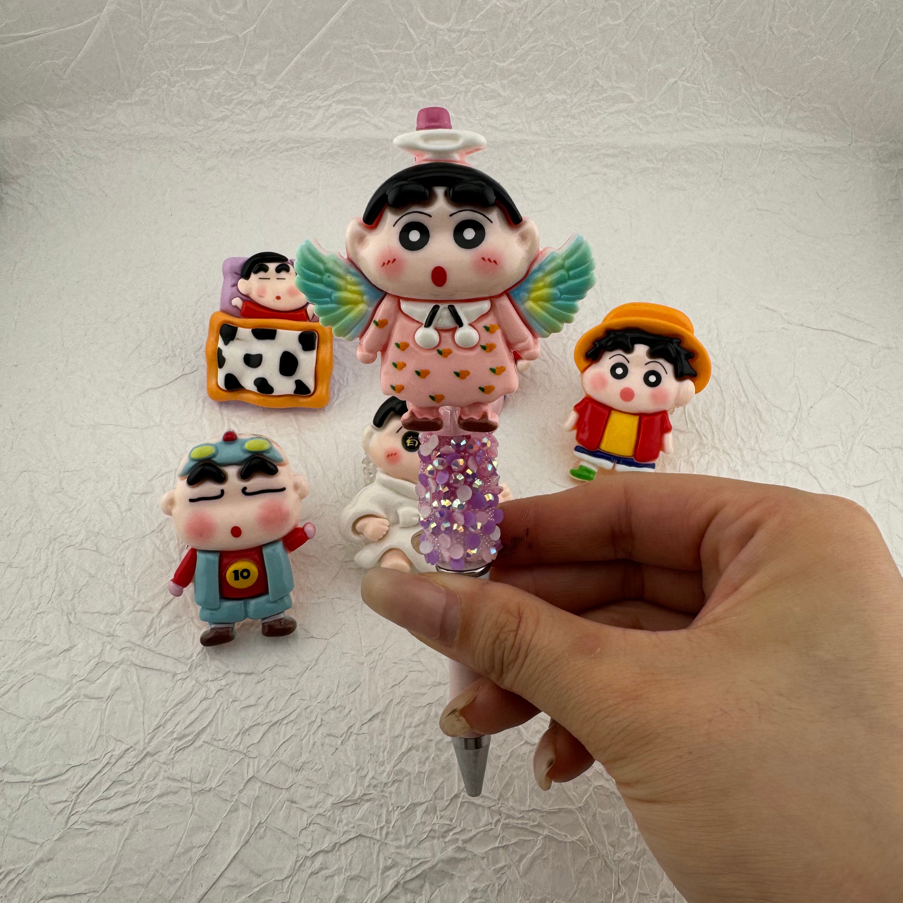 UV Shiny Crayon Shin Chan Resin Fancy Beads Fit For Beadable Pens