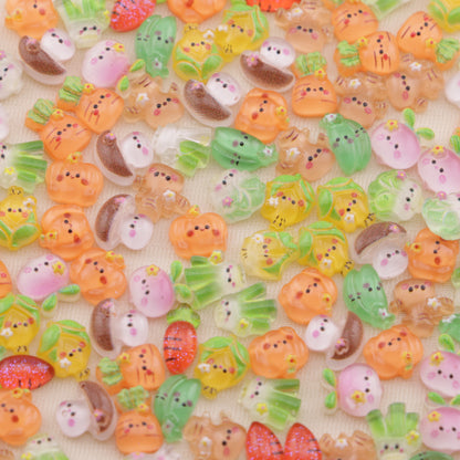 FS6508- About 6×7mm Ice Transparent Vegetable Series Nail Stickers
