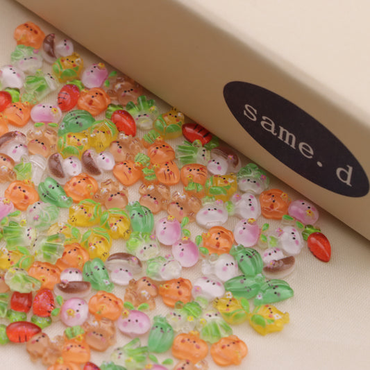 FS6508- About 6×7mm Ice Transparent Vegetable Series Nail Stickers