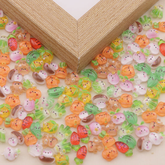 FS6508- About 6×7mm Ice Transparent Vegetable Series Nail Stickers