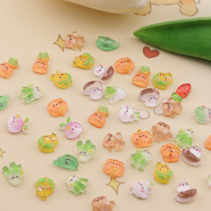 FS6508- About 6×7mm Ice Transparent Vegetable Series Nail Stickers