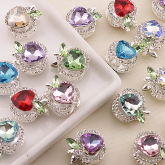 FS6493- Approximately 1.7×2×1.6Cm Apple Four-Way Alloy Beads
