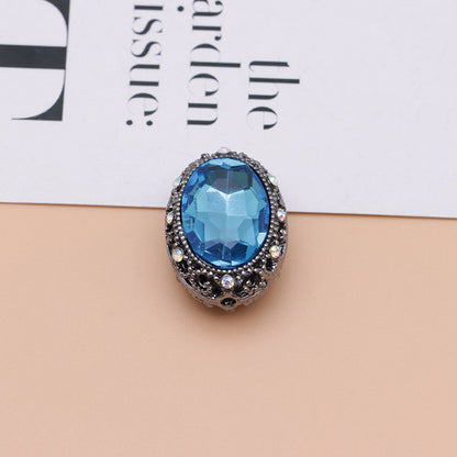 FS0358- Oval Diamond Alloy Beads
