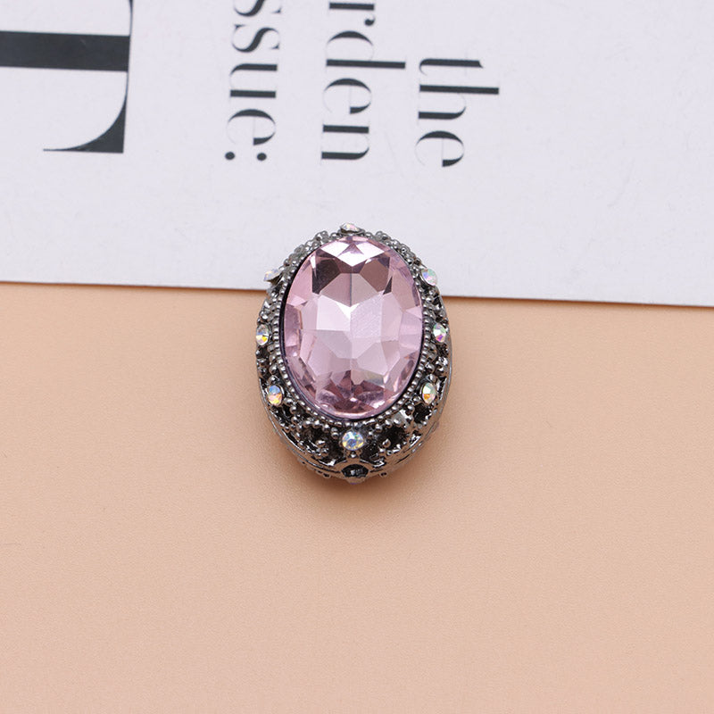 FS0358- Oval Diamond Alloy Beads