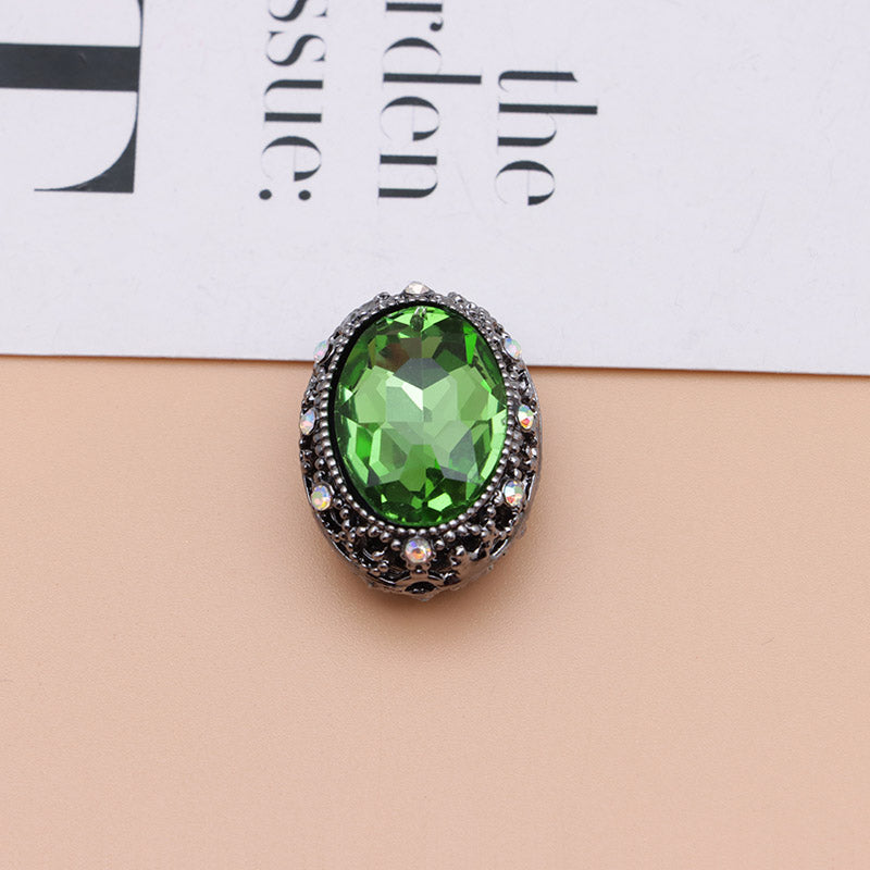 FS0358- Oval Diamond Alloy Beads