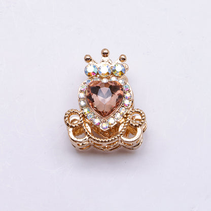 FS4858- Approximately 2.1×2.6×1.5 Cm Alloy Beads Four - Way Heart - Crown Diamond Pumpkin Carriage That Can Pass Through A Pen