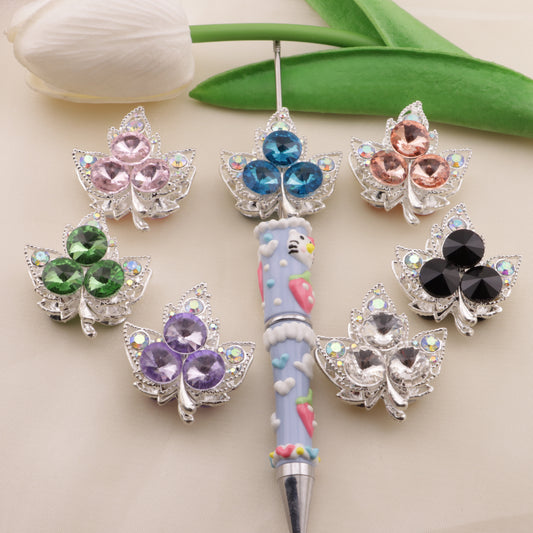 FS6487- Approximately 3.4×3.1×1.8Cm Double-Sided Three-Dimensional Maple Leaf Alloy Beads