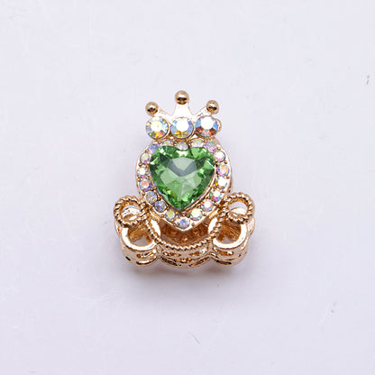 FS4858- Approximately 2.1×2.6×1.5 Cm Alloy Beads Four - Way Heart - Crown Diamond Pumpkin Carriage That Can Pass Through A Pen