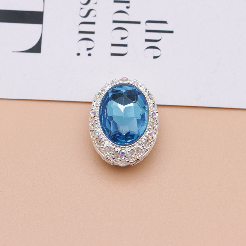 FS0358- Oval Diamond Alloy Beads