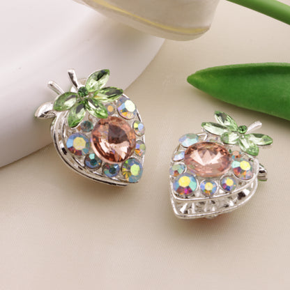FS6492- Approximately 34×23mm Double-Sided Drilled Strawberry Four-Way Alloy Beads