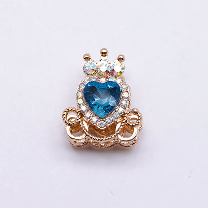 FS4858- Approximately 2.1×2.6×1.5 Cm Alloy Beads Four - Way Heart - Crown Diamond Pumpkin Carriage That Can Pass Through A Pen