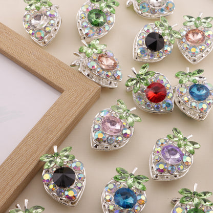 FS6492- Approximately 34×23mm Double-Sided Drilled Strawberry Four-Way Alloy Beads