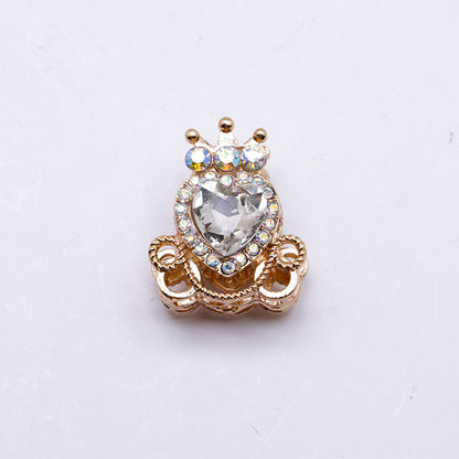 FS4858- Approximately 2.1×2.6×1.5 Cm Alloy Beads Four - Way Heart - Crown Diamond Pumpkin Carriage That Can Pass Through A Pen