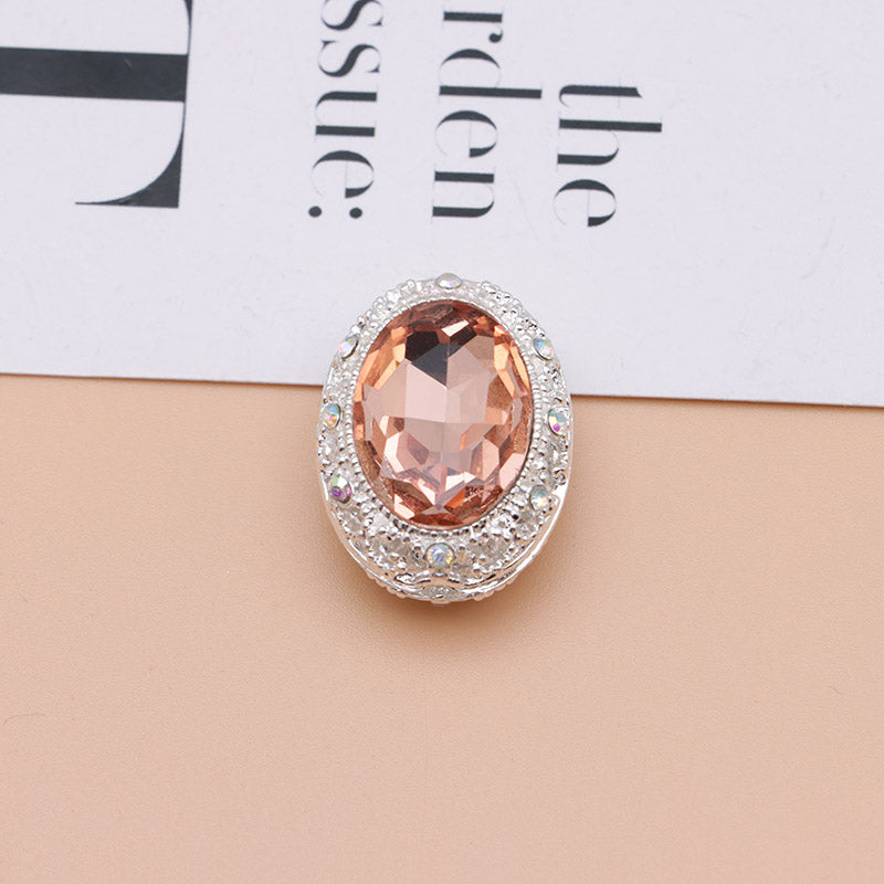 FS0358- Oval Diamond Alloy Beads