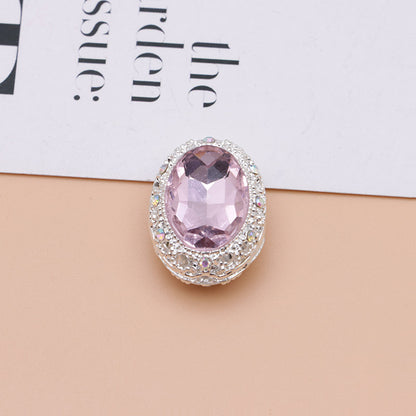 FS0358- Oval Diamond Alloy Beads
