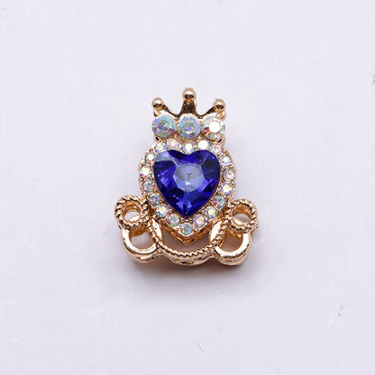 FS4858- Approximately 2.1×2.6×1.5 Cm Alloy Beads Four - Way Heart - Crown Diamond Pumpkin Carriage That Can Pass Through A Pen
