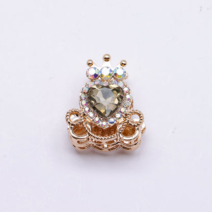 FS4858- Approximately 2.1×2.6×1.5 Cm Alloy Beads Four - Way Heart - Crown Diamond Pumpkin Carriage That Can Pass Through A Pen