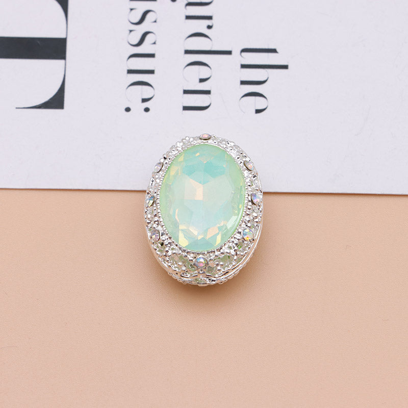 FS0358- Oval Diamond Alloy Beads
