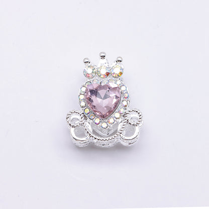 FS4858- Approximately 2.1×2.6×1.5 Cm Alloy Beads Four - Way Heart - Crown Diamond Pumpkin Carriage That Can Pass Through A Pen