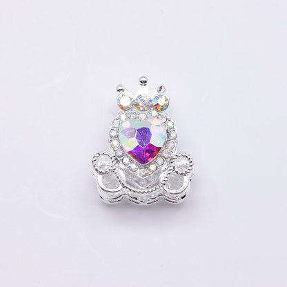 FS4858- Approximately 2.1×2.6×1.5 Cm Alloy Beads Four - Way Heart - Crown Diamond Pumpkin Carriage That Can Pass Through A Pen